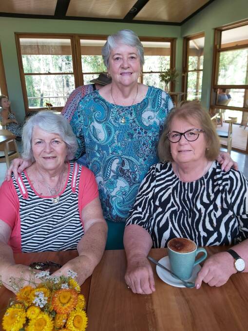 FASHIONISTAS: Denise Brown, Jenny Scott and Sandy Burroughs catch up over coffee at the Botanic Gardens.