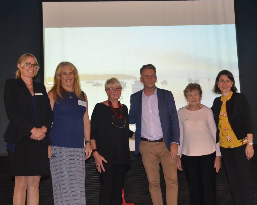 FUNDED: Premier Gladys Berejiklian, right, after the announcement of $26 million worth of funding on March 26, at the Soldiers Club. She is pictured with Eurobodalla Shire Mayor Liz Innes, pool campaigner Carolyn Harding, arts lobbyist Jeannie Brewer, Bega MP Andrew Constance and Jackie Harding.