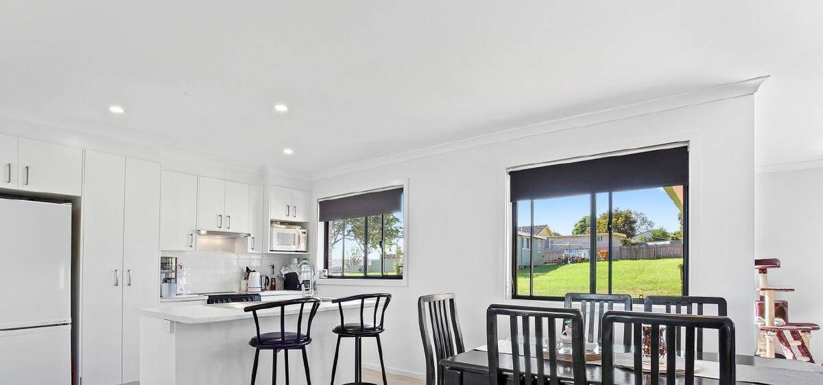 BRIGHT AND WHITE: The kitchen at 20 Joy Place, Moruya, will bring joy to the cooks on your team.
