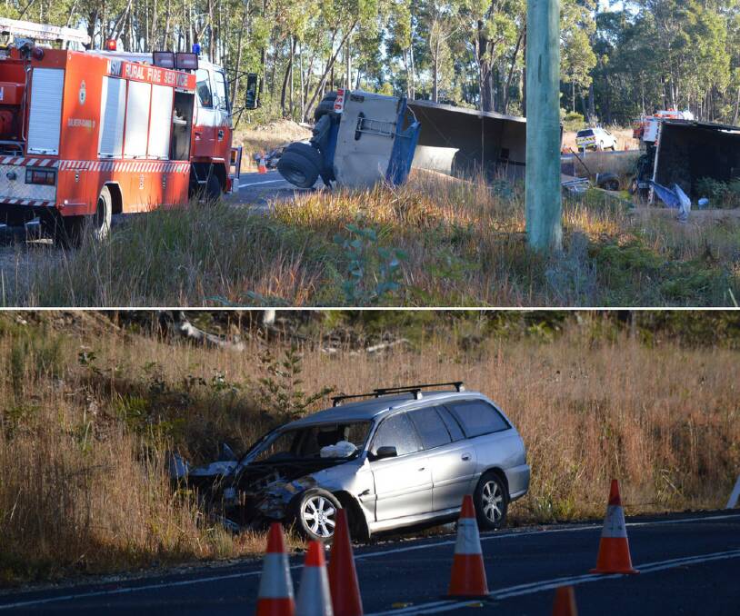 CRASH SCENE: The scenes on the Princes Highway after a collision on Monday. A reader disagrees with a commentator.