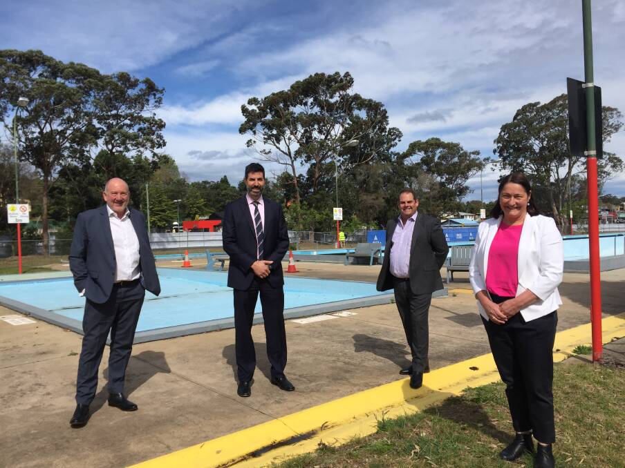 ADCO NSW state manager John Basilisco (second from left) with other guests and Gilmore MP Fiona Phillips at the launch of construction of the new Batemans Bay aquatic and arts centre.