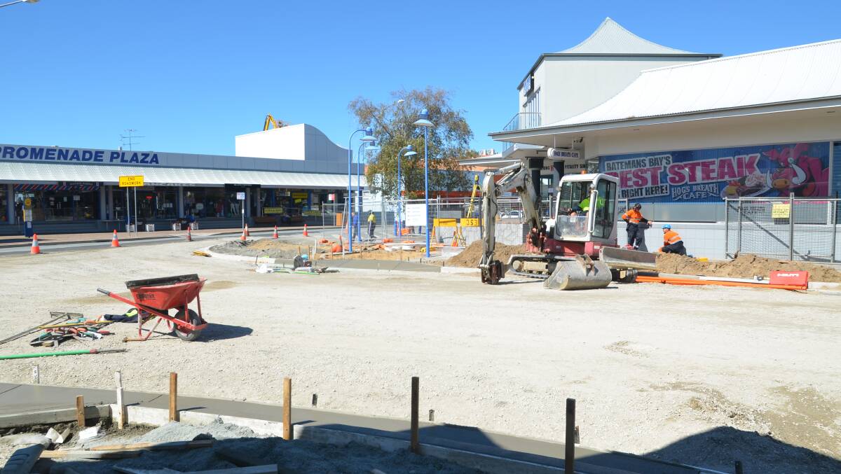 Stage one of the Batemans Bay CBD revamp in North St in September, 2016. Stage two will focus on Orient St, between North St and Beach Road and starts on Monday, February 20.