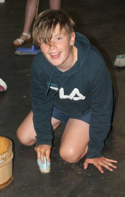 HAPPY AT PLAY: Harper Blewitt in character at a Bay Theatre Players youth theatre workshop.