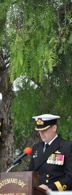Royal Australian Navy Commander Stephen Hughes reflects on a century of service at the Batemans Bay 2017 Anzac Day ceremony.