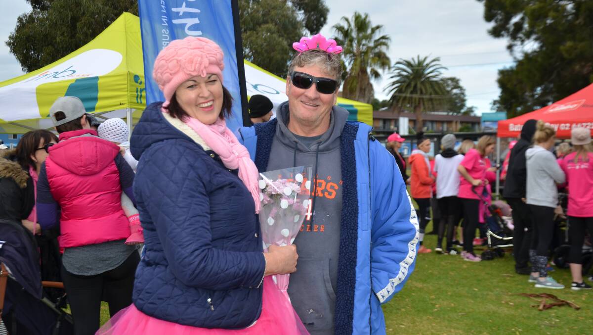 PINK PRINCESS AND HER PRINCE: Victoria and Steve Haberley at the 2018 event. Will your team take part this year at Corrigans Reserve?