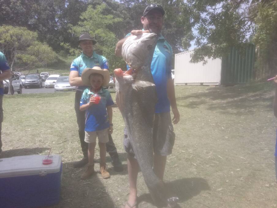 Luke Babidge with almost 10kg  jewfish from Dalmeny lake on Saturday, to be the overall winner of club Narooma Bowlo Fishing competition this month.