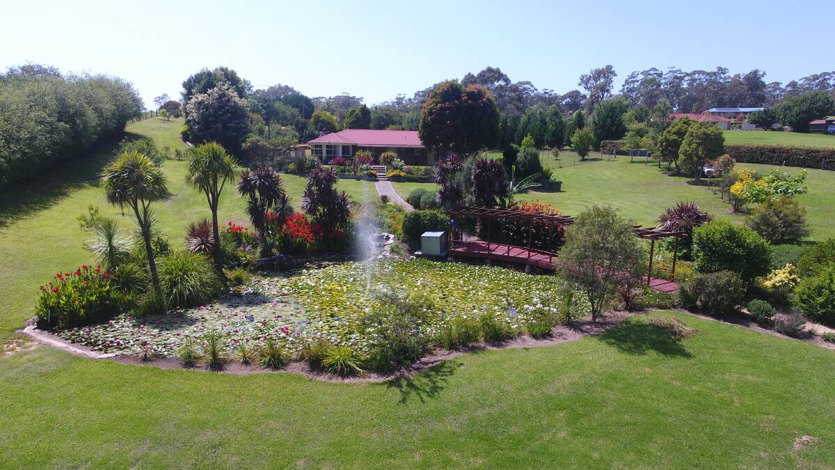 The landscaped gardens and pergola at the Bodalla property make it a pleasure to walk and sit in.