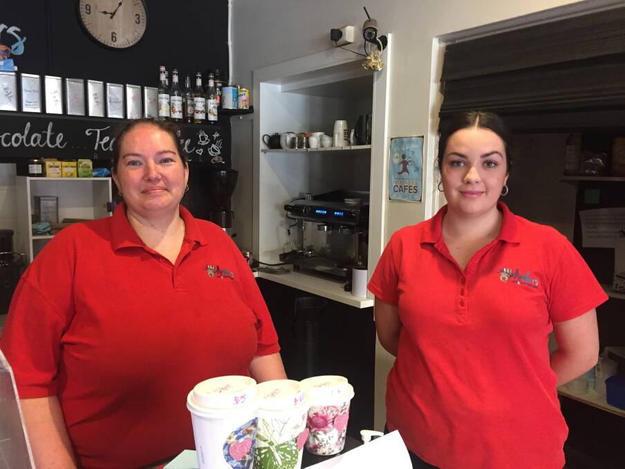 Amber Andrews and Shelley Gregory, of Amber's Cafe and Boutique Cakes, Orient St, Batemans Bay. They taking all health precautions and still serving takeaway customers. What is your business doing to keep serving its customers?