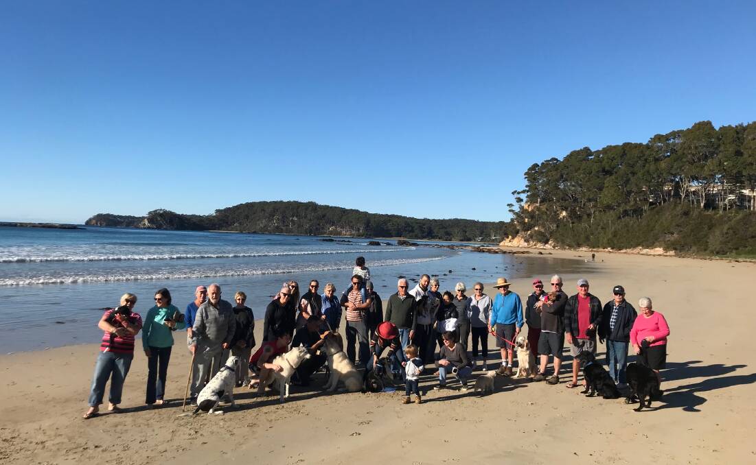 EXERCISED: Dog lovers in the Denhams Beach area met at the weekend to lobby for continuing access to the shire's beaches.