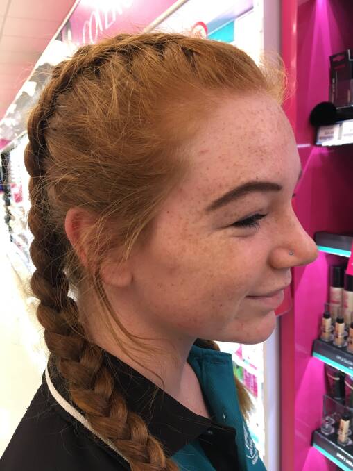 FASHIONISTA: Beautiful hair, plaited by mum and a beautiful girl with it - Shyann Gardner, from Broulee, was enjoying a day out shopping with mum, Sara.