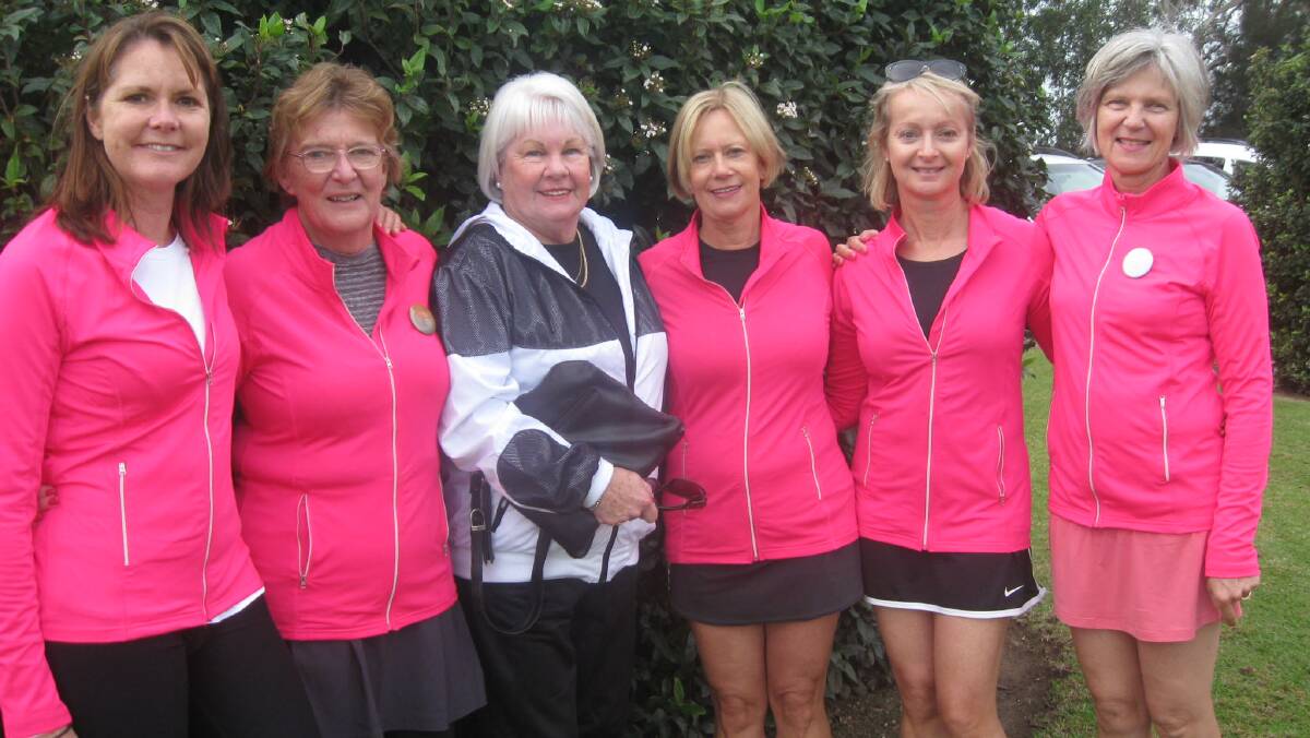 
In the pink: Division 2 (B) winners Bay Flamingos -  Marianne Bandur, Janet Walker, Judy Swift, Cathy Klippen, Melissa McClelland and Debbie James.