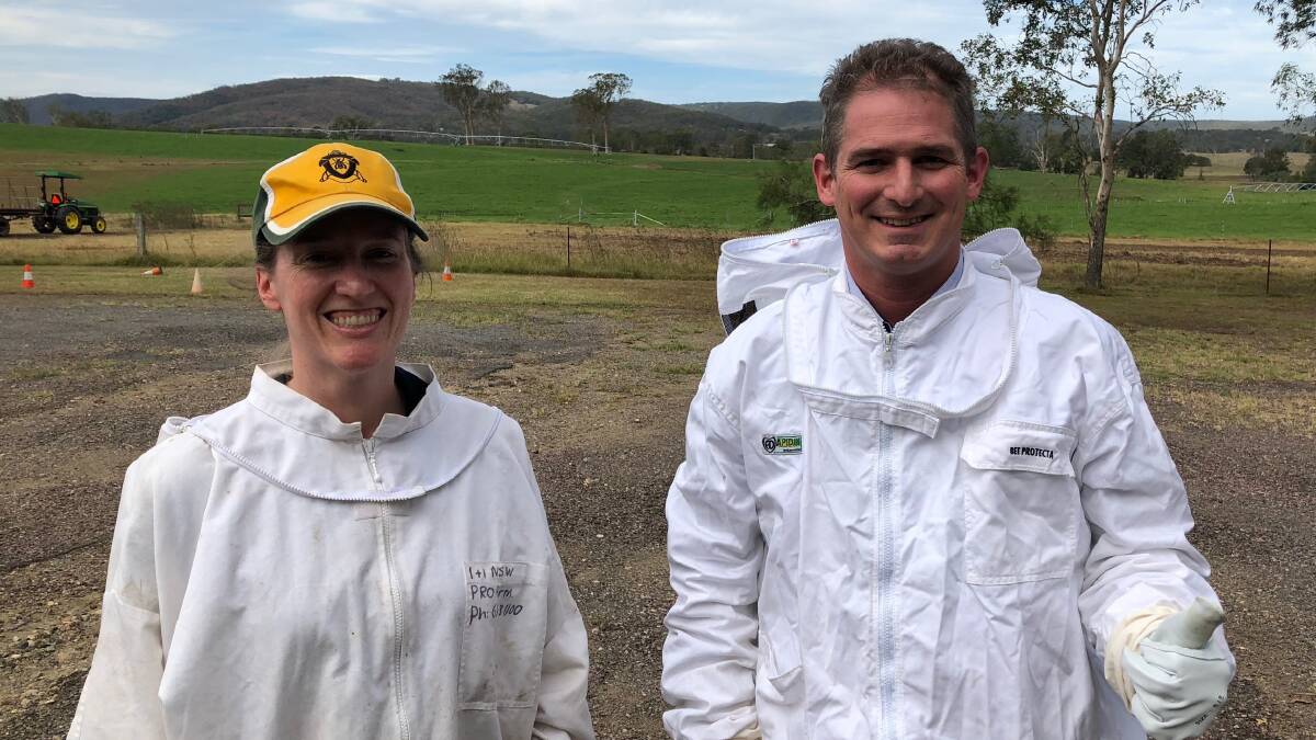 NSW DPI Honey Bee Industry Development Officer, Elizabeth Frost and NSW DPI Program Coordinator Apiculture Resource Access, Nick Geoghegan. Mr Geoghegan recently visited the South Coast.