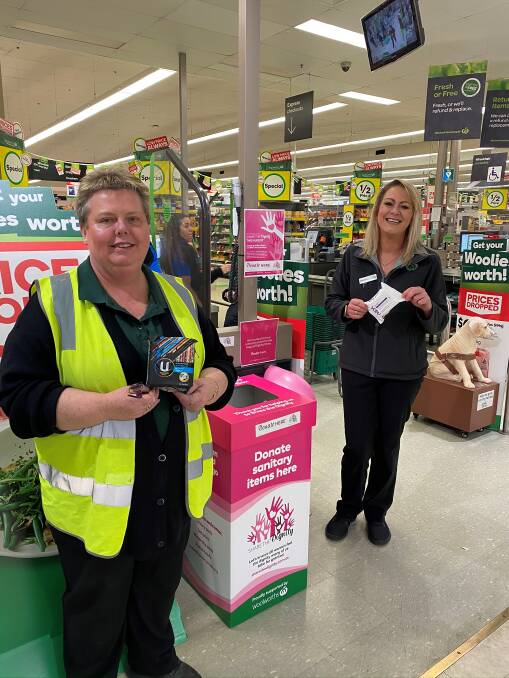 Batemans Bay Woolies staff are helping to Share the Dignity and have collection boxes in store for people wishing to donate sanitary items to women in need across the country.