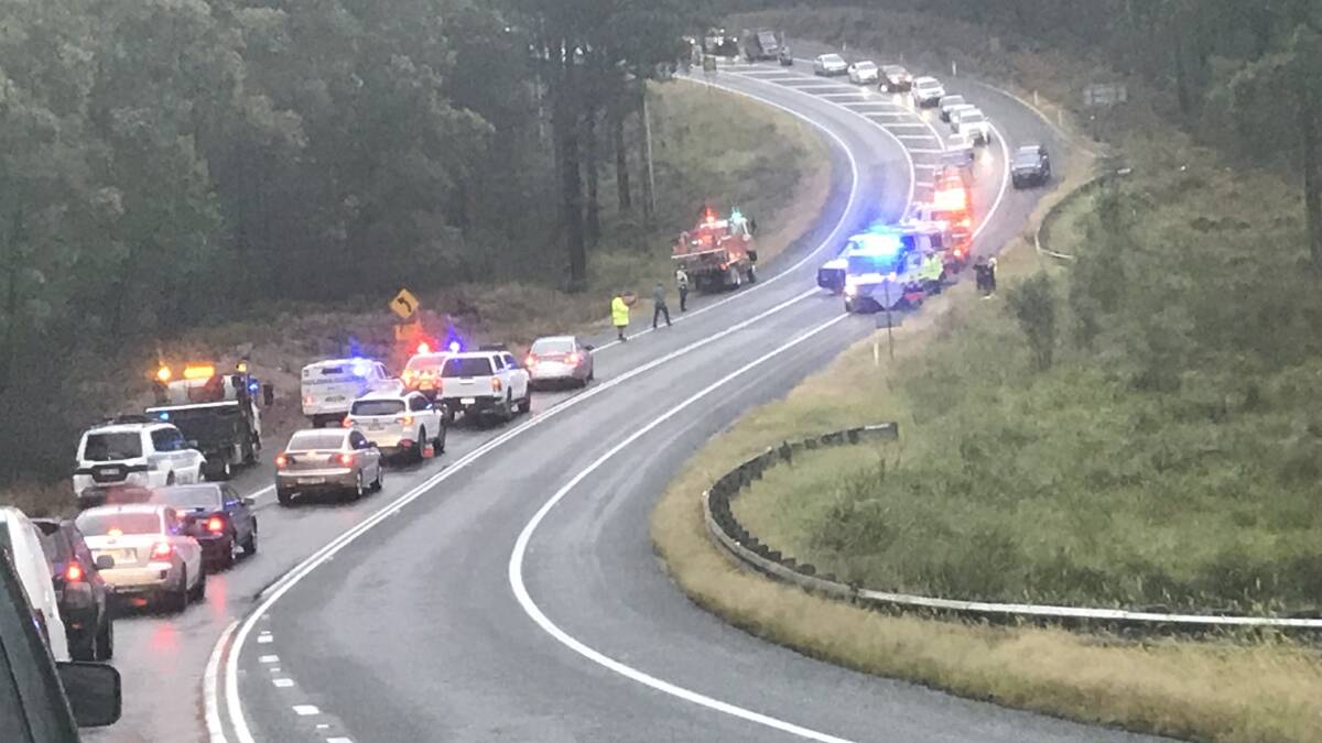 Emergency crews attended the crash scene on the Princes Highway south of Batemans Bay on Monday, March 18.