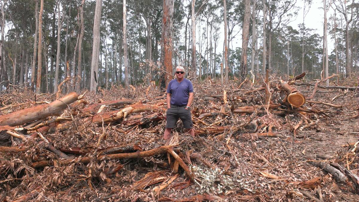 NOT HAPPY: John Perkins, Convenor of Friends of Durras, says residents are furious at waste in nearby state forests.