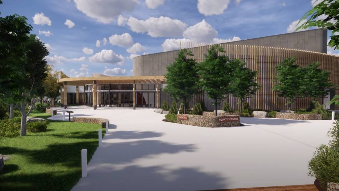 ARTIST IMPRESSION: An impression of the planned Mackay Park centre. A reader wants it put on hold pending costings.