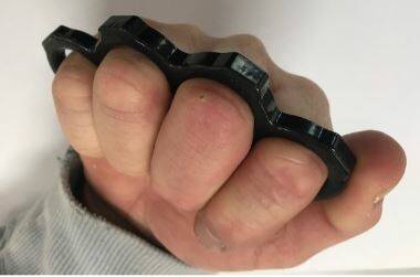 Knuckledusters confiscated from a 23-year-old man in Batemans Bay.
