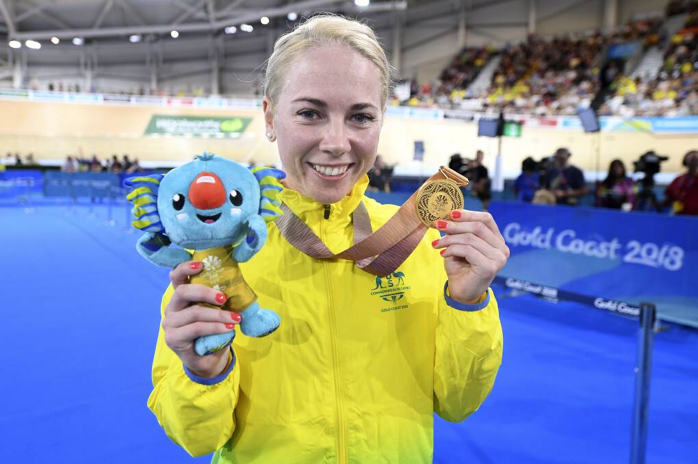 STAYING POSITIVE: Former Southern Highlands cyclist Kaarle McCulloch was determined to make the best of her closing ceremony experience. Photo: AAP.