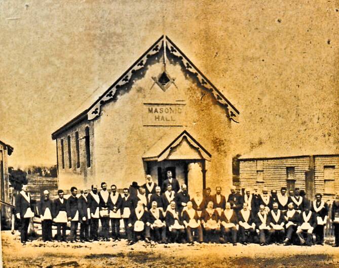 GRAND OPENING: This image of the Moruya Masonic hall was taken at the opening in 1892, which drew glowing reports - unlike the concert at another venue, which sparked criticism of "hoodlums".
