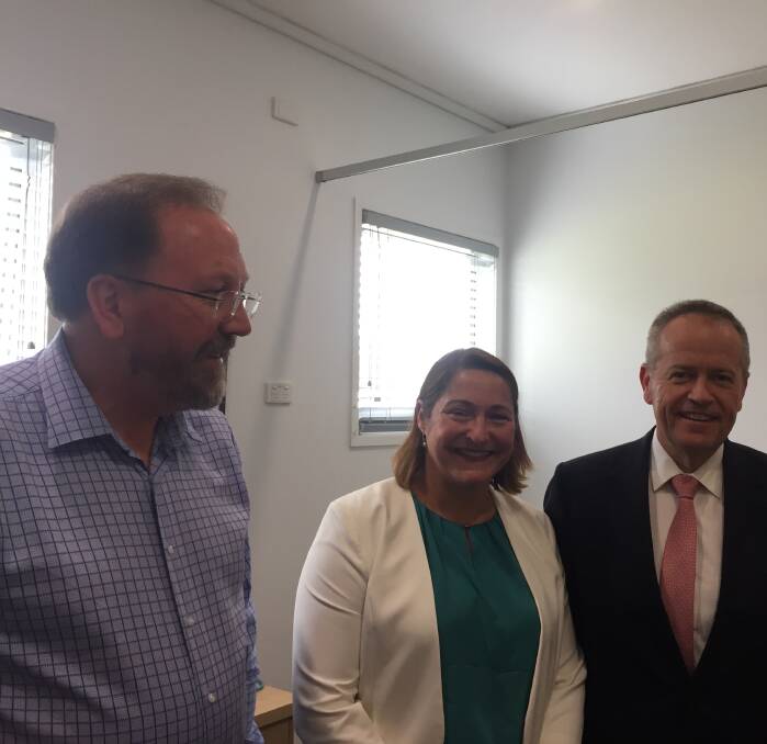 Dr Michael Holland welcomes a $200 million combined pledge for the Eurobodalla Shire Hospital from state and federal Labor, including Gilmore candidate Fiona Phillips and federal Opposition leader Bill Shorten.