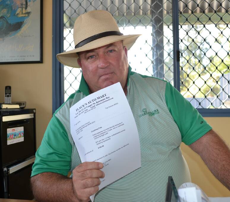 FIRING FLAK: Batemans Bay car dealer Mark Flack has billed Eurobodalla Shire Council for extra cleaning expenses incurred by flying fox excrement.