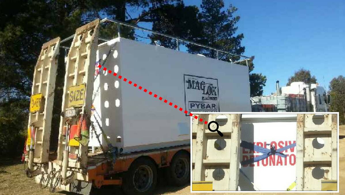 CONCERNS SPARKED: Markings on a vehicle when it is not transporting explosives can be obscured, says SafeWork NSW. Photo: Supplied.