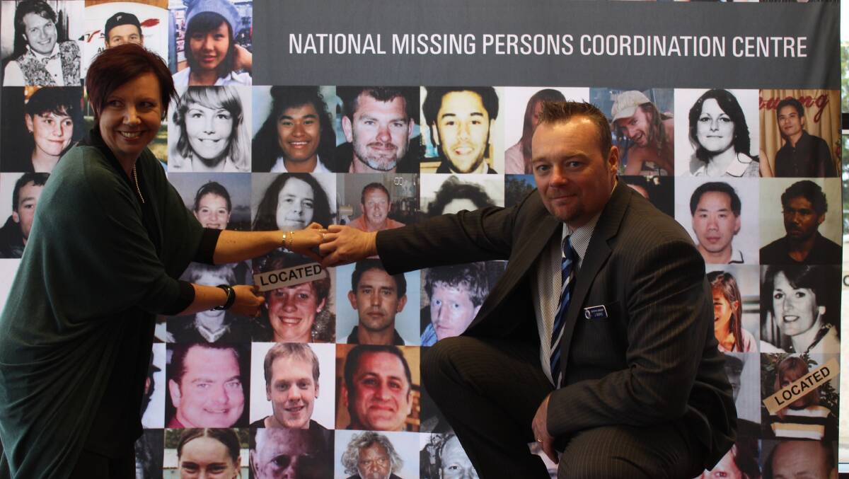 Detective Sergeant Justin Marks helps launch National Missing Persons Week 2017 with Melissa Pouliot