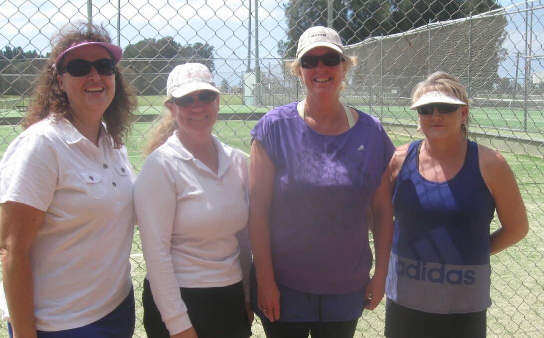 GREAT DAY OF TENNIS: Tomakin team members Stacey Tjaber, Kerry Colebrook, Nicole Browning and Julie Staunton.