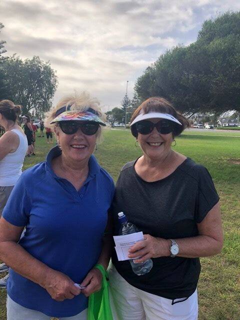 NICE DAY FOR IT: Robyn Edgar and Wendy Black took advantage of the good weather to venture out and walk the course for the first time.
