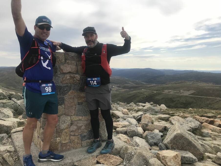 GRUELLING RUN: Anthony Miles and Morgan Pettit took part in the Australian Alpine Ascent trail.
