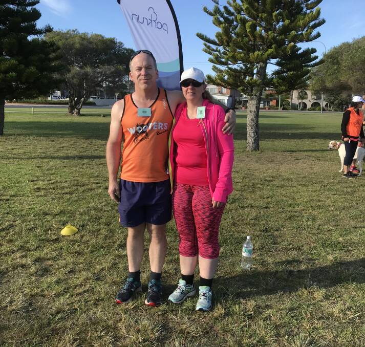 SPECIAL EVENT: David Messenger chose Batemans Bay to complete his 52nd consecutive parkrun. He's pictured with Katherine Carnall. 