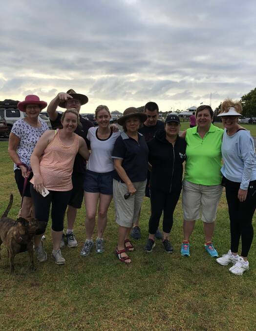 FAMILY FUN: Caroline Booth and the group from Cowra who joined parkrun for some friendly exercise this week.
