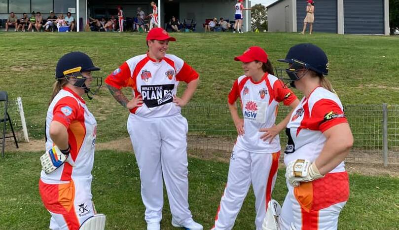 The Illawarra Flames women's side during their loss to the Orana Outlaws on Sunday. Photo: Supplied