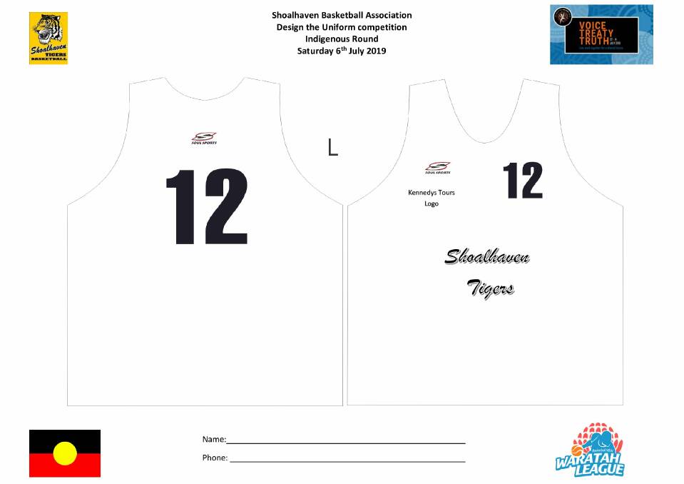 Shoalhaven Tigers jersey template.