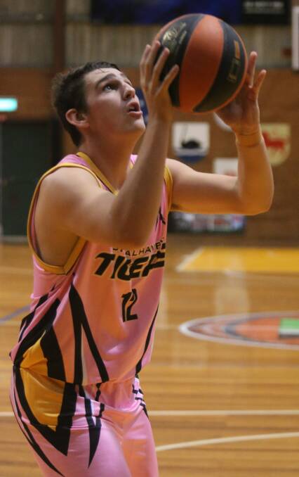 Tigers' Jeremy Harding during the club's pink round in 2018. Photo: ROBERT CRAWFORD