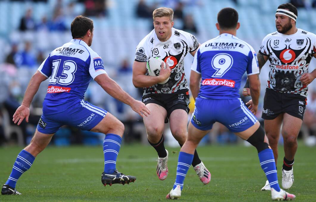 Milton-Ulladulla product Jack Murchie makes a run for the Warriors in 2020. Photo: NRL Imagery/Robb Cox