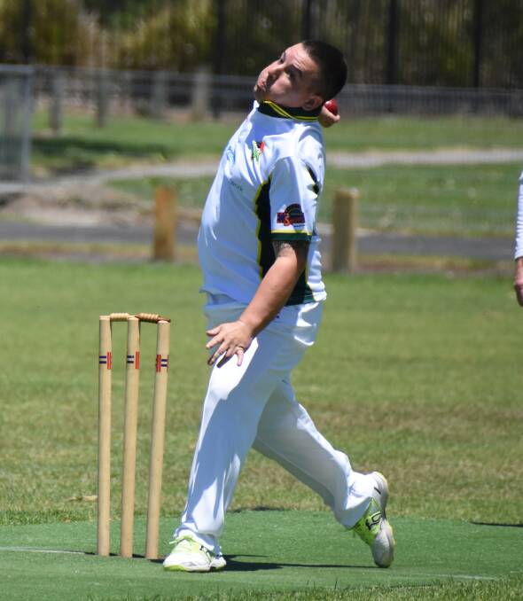 Shoalhaven Ex-Servicemens' Luke Hopper took one wicket on Saturday. Photo: Damian McGill