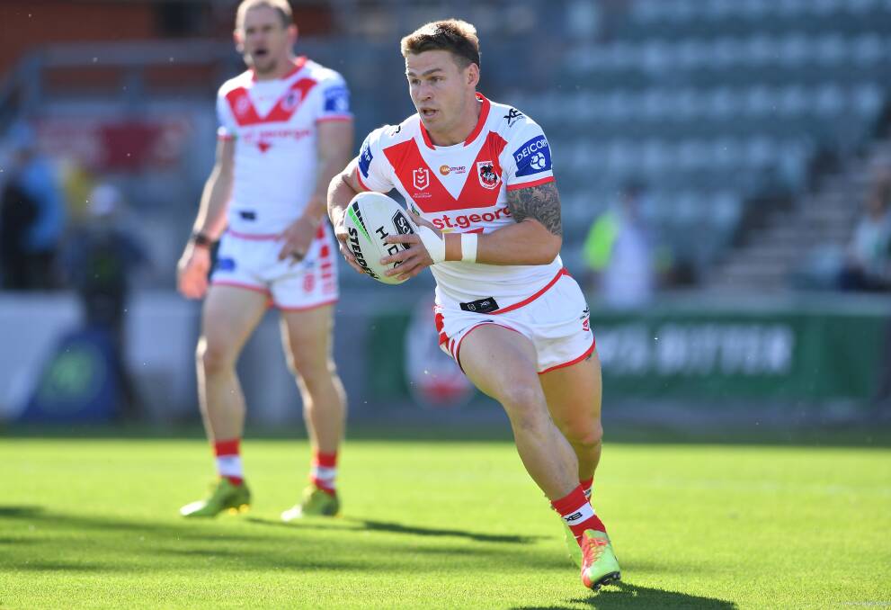 Euan Aitken will play his 121st game for the Dragons on Sunday. Photo: NRL Imagery