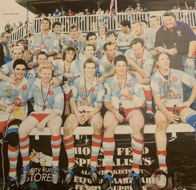 Justin Holbrook (middle row, far right) and his 2004 Group Seven premiership winning Milton-Ulladulla Bulldogs side. Photo: SUPPLIED