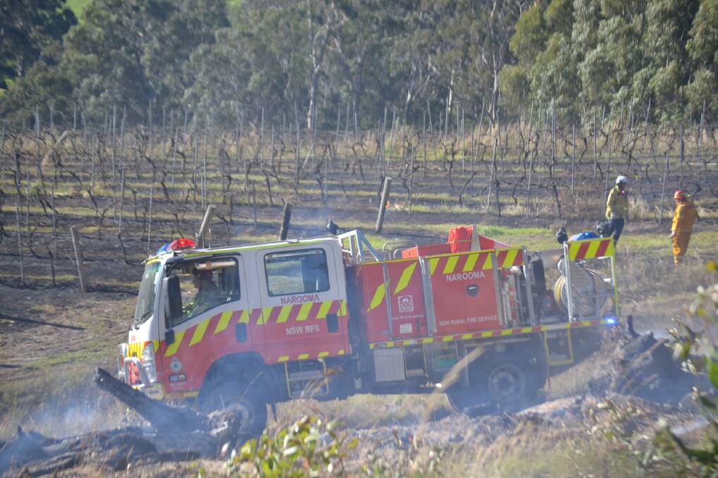 Fire crews called to grass fire at Tilba Valley Winery on Wednesday.
