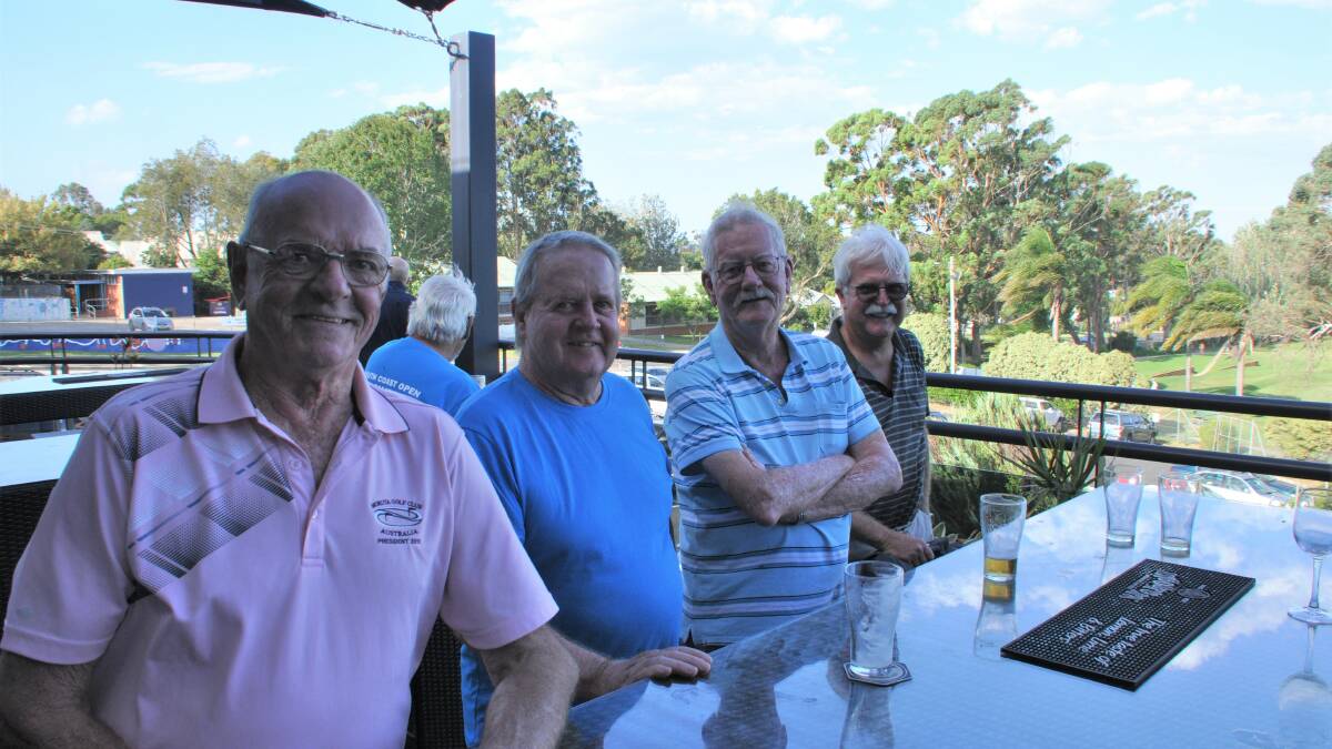 President of Moruya Golf Club Peter Mylott, Dave Cummins, Andrew Quill and Brett Moore. 