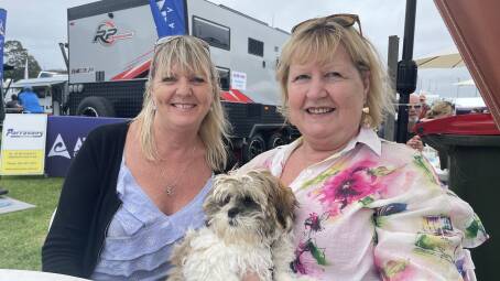 Cheryl Langford and Lynne Busby with Lulu, visiting from Kiama.