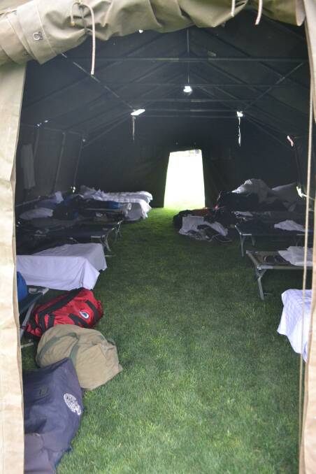 Inside one of the tents. 