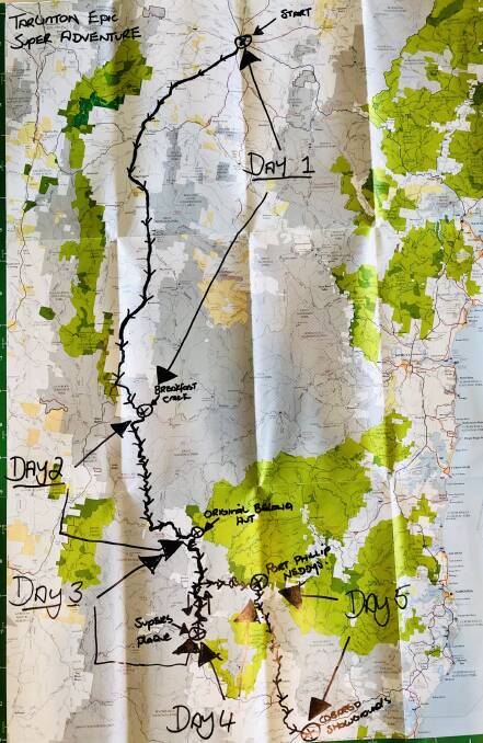 Mapping out the five-day adventure.