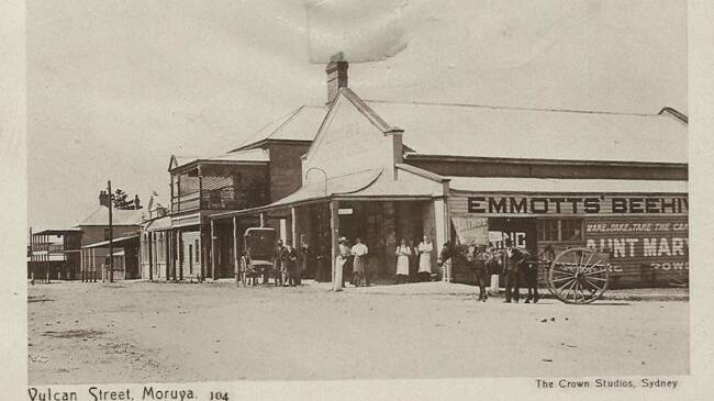 PAST TIMES: Emmott's Beehive Store stood where Harris Scarf is today. Image: Moruya District Historical Society.