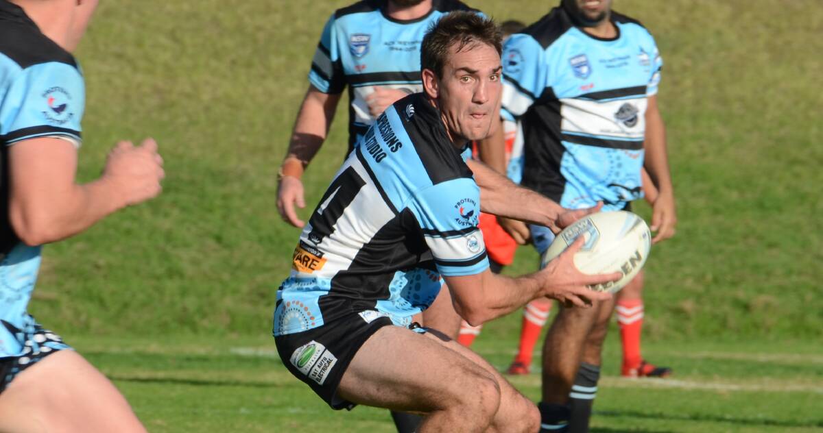 Quick thinker: Moruya Sharks player Jimmy Desaxe reads the play of last week's game against the Narooma Devils. 