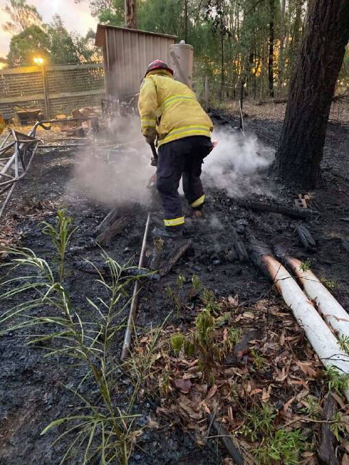 Narooma RFS crews extinguish a grass fire which caused damage to a shed and power pole. 
