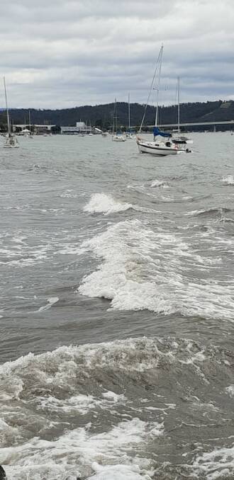 Rough conditions at the Batemans Bay Marina on Wednesday, August 25. 