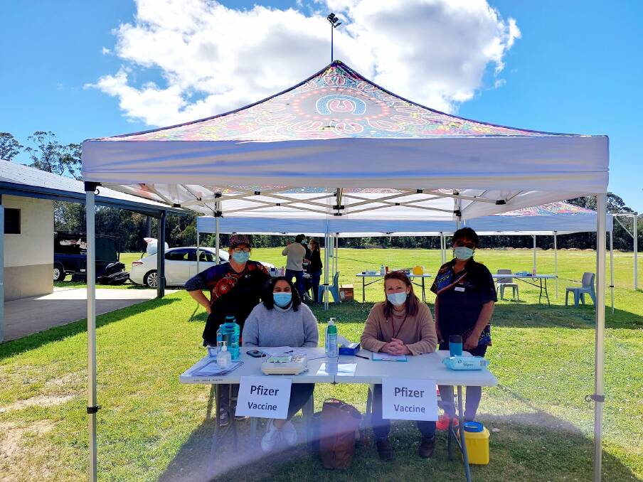 A pop-up Pfizer clinic took place at Bodalla on Sunday, September 26. It was coordinated by government health services and the Narooma Medical Centre. Image: Supplied. 
