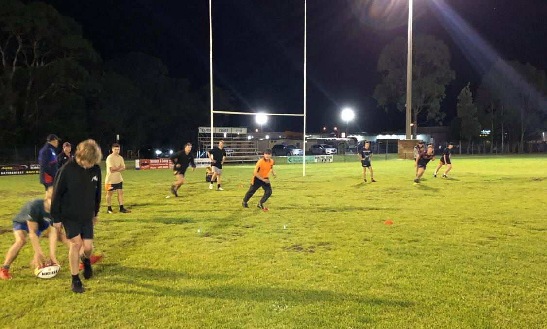 Back at it: The Tigers training on Monday night. The club is calling out for any 18s players keen to have a run this season to contact Tony Nunn on 0419140191 or the Tigers' Facebook page.